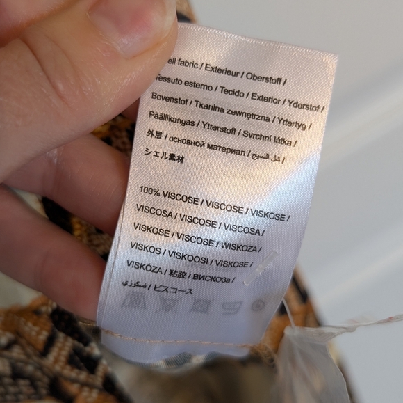 Farm Rio Midi Dress L Bodycon Long Sleeve Tropical Sand Yawanawa Vanahu - Picture 11 of 13